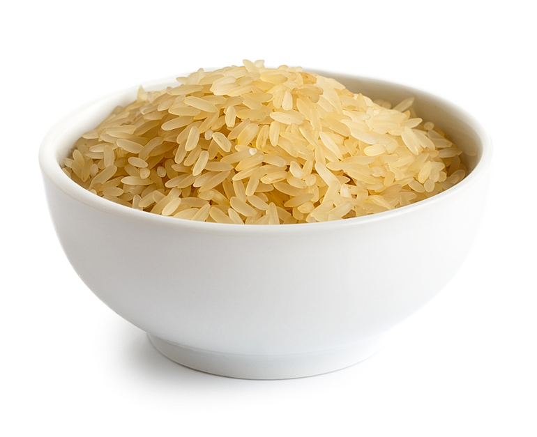 White bowl full of Parboiled Rice