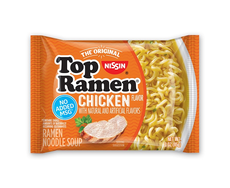 Packet of Nissin Top Ramen Chicken Noodles